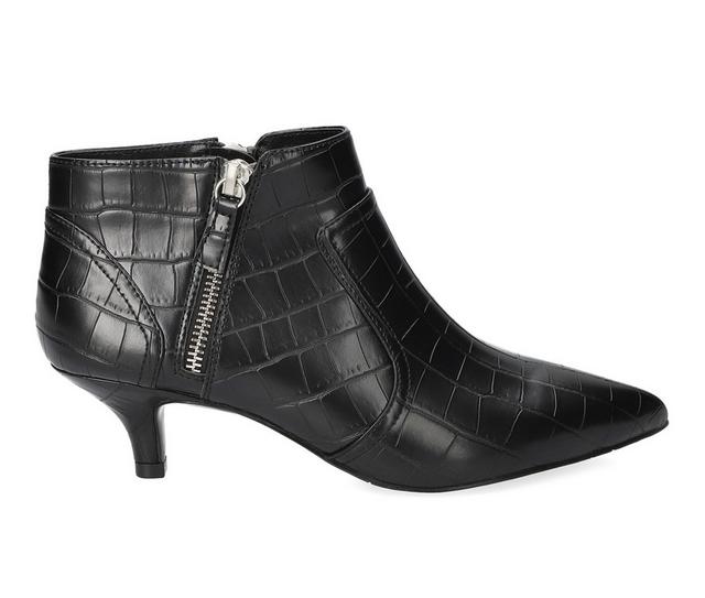 Women's Easy Street Annlee Booties in Black Croco color