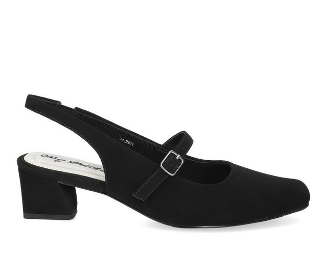 Women's Easy Street Cameo Dress Sandals in Black Lamy color