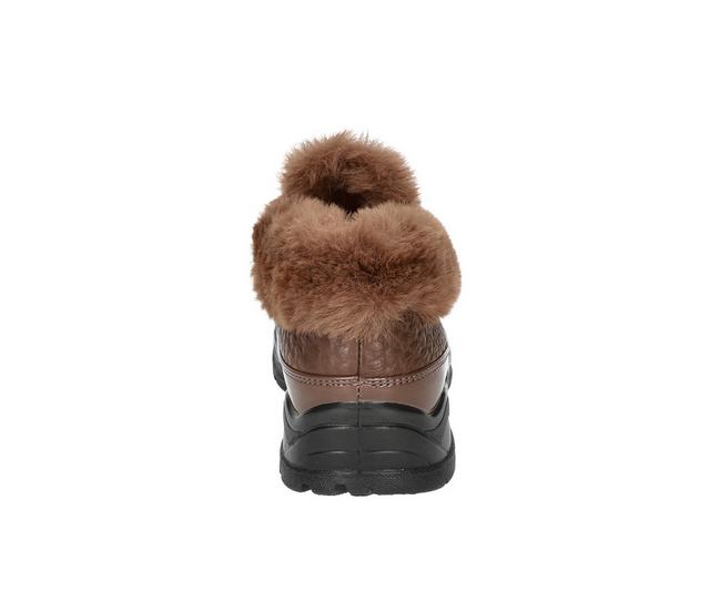Women's Easy Street Flurry Winter Booties in Brown Patent color
