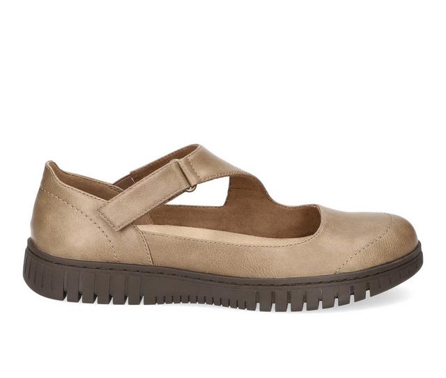 Women's Easy Street Joyful Mary Jane Flats in Taupe color