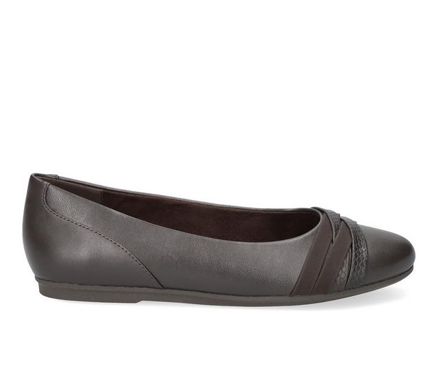 Women's Easy Street Kylie Flats in Brown color