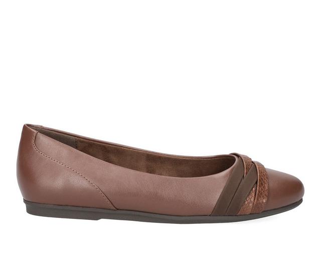 Women's Easy Street Kylie Flats in Tan color