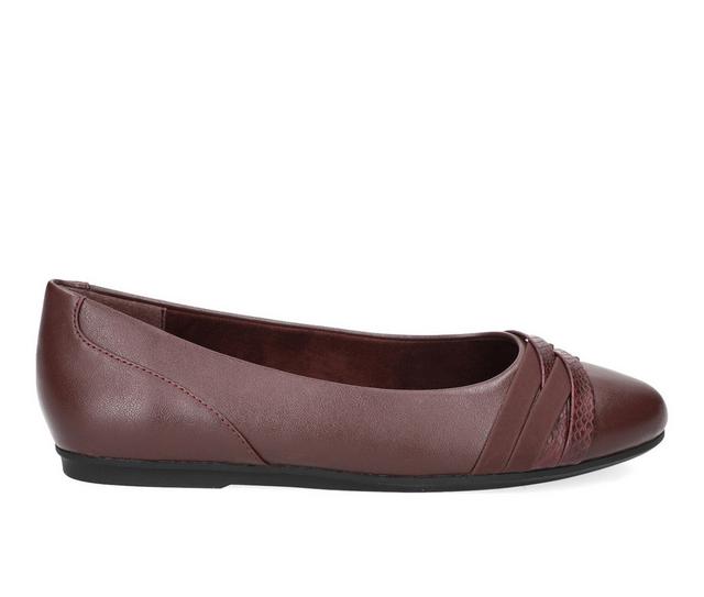 Women's Easy Street Kylie Flats in Burgundy color