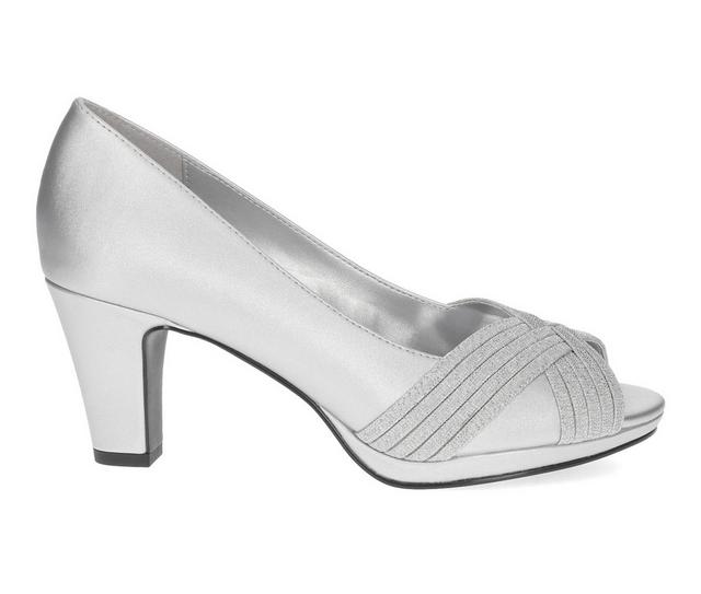 Women's Easy Street Lavish Pumps in Silver Satin color