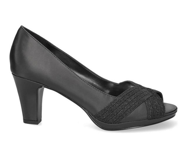 Women's Easy Street Lavish Pumps in Black Satin color