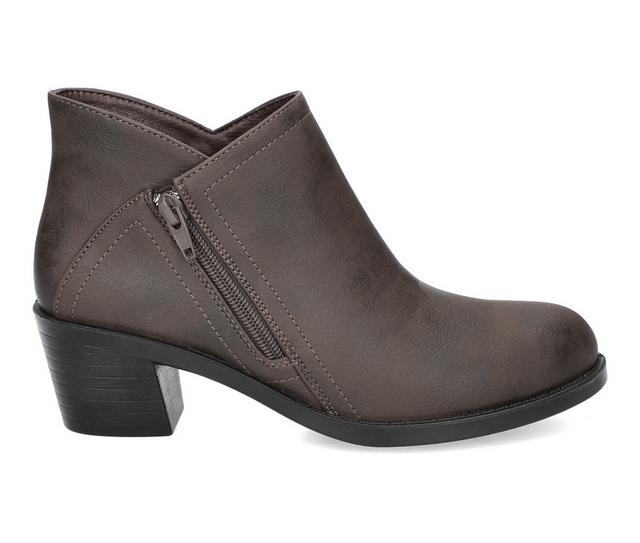 Women's Easy Street Morgana Booties in Brown Matte color