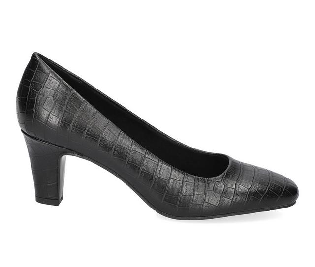 Women's Easy Street Poet Pumps in Black Croco color