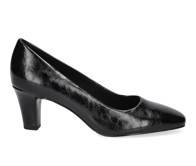 Women's Easy Street Poet Pumps in Black Crinkled color