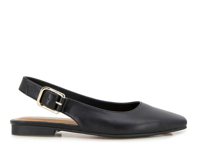 Women's KENSIE Flo Slingback Flats in Black color