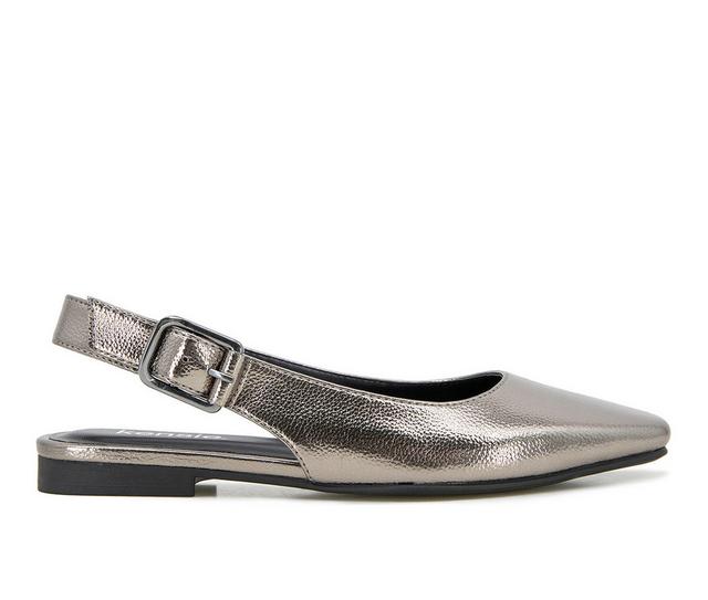 Women's KENSIE Flo Slingback Flats in Gunmetal color