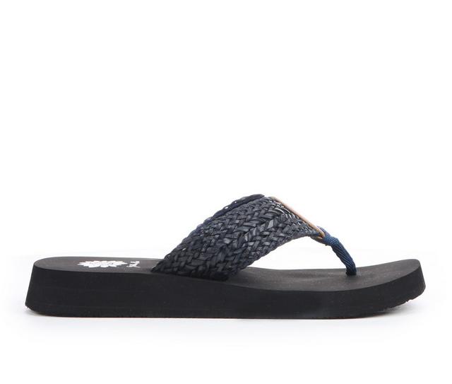 Women's Yellow Box Fionna Flip-Flops in Navy color
