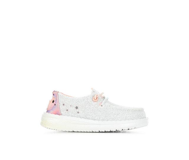 Girls' HEYDUDE Infant & Toddler Wendy Iridescent Star Casual Shoes in Silver color