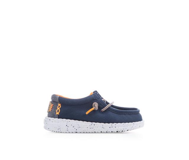 Kids' HEYDUDE Infant & Toddler Wally Sport Casual Shoes in Navy color
