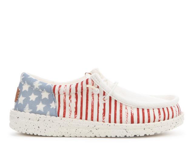 Kids' HEYDUDE Little Kid & Big Kid Wallly Funk Americana Stars Casual Shoes in Multi color