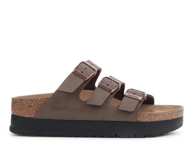 Women's Birkenstock Florida Platform Footbed Sandals in Mocha color