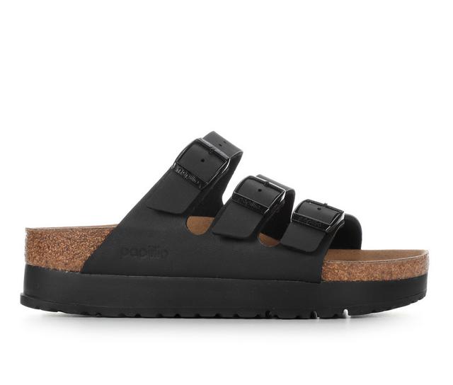 Women's Birkenstock Florida Platform Footbed Sandals in Black color