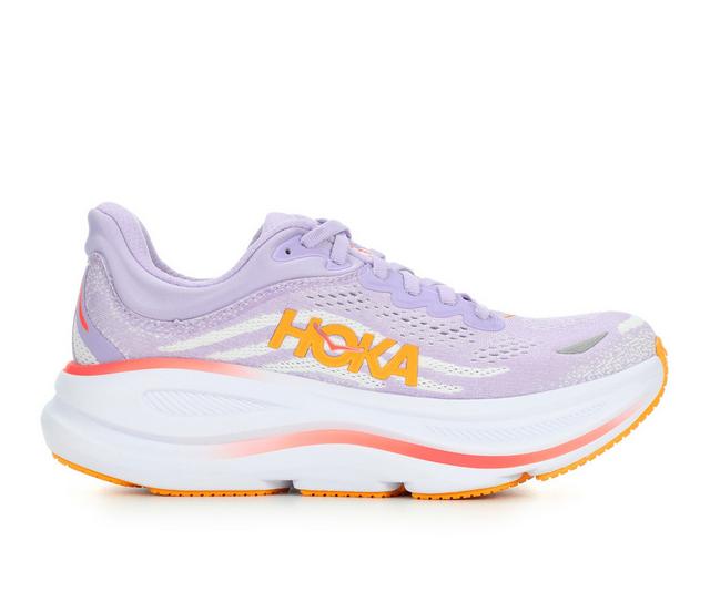 Women's Hoka Bondi 9 Running Shoes in Aster Purple color