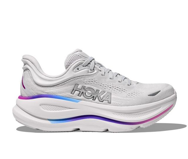 Women's Hoka Bondi 9 Running Shoes in Cosmic Grey color