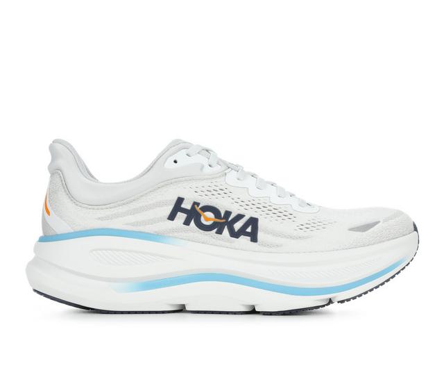 Men's Hoka Bondi 9 Running Shoes in Stardust/Grey color