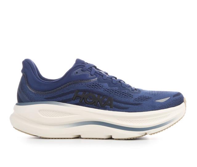 Men's Hoka Bondi 9 Running Shoes in Blue/Navy color