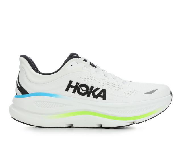 Men's Hoka Bondi 9 Running Shoes in Frost/Blk color