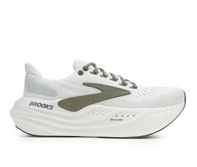 Men's Brooks Glycerin Max Running Shoes in Grey/Olive color