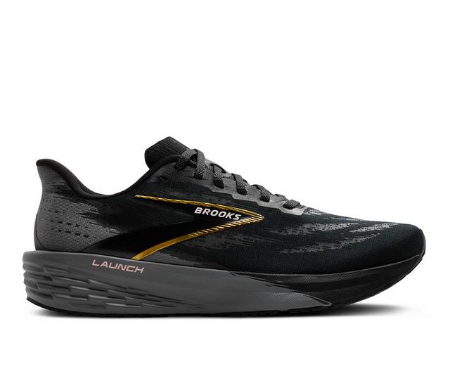 Men's Brooks Launch 11 Running Shoes in Black/Gold color
