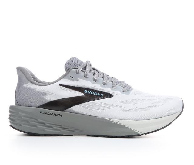 Men's Brooks Launch 11 Running Shoes in White/Blk/Green color