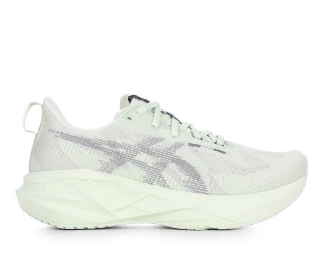 Women's ASICS Novablast 5-W Running Shoes in Whisper Green color