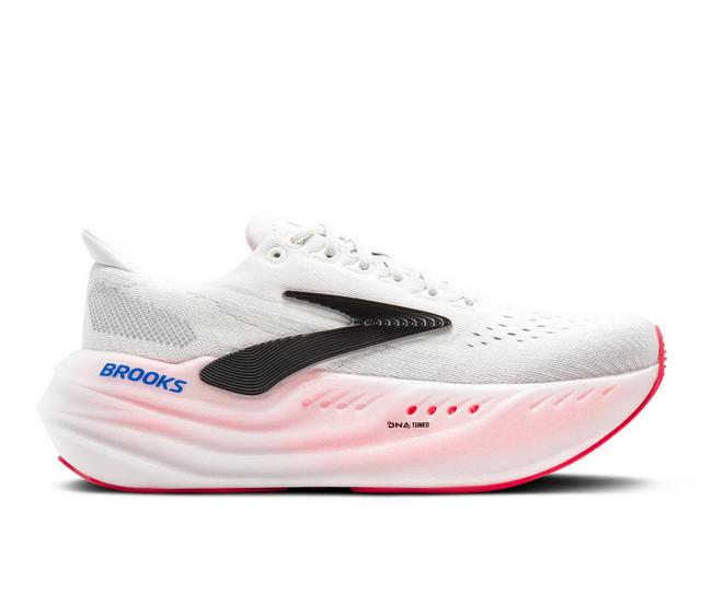 Women's Brooks Glycerin Max Running Shoes in White/Pink color