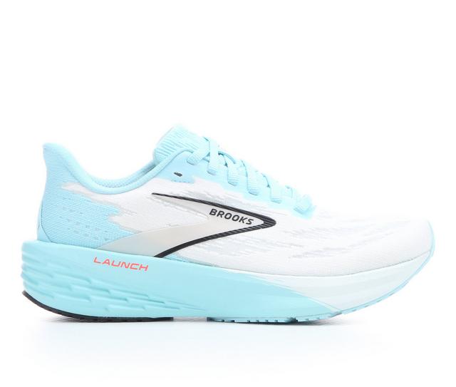 Women's Brooks Launch 11 Running Shoes in White/Blue 1B color