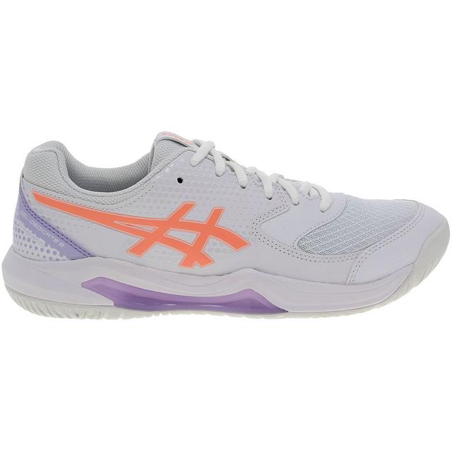 Women's ASICS Gel Dedicate 8 Court Sneakers in White/Pink color