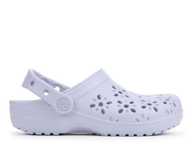 Kids' Crocs Little Kid & Big Kid Classic Floral Cut Out Clogs in Purple Moon color