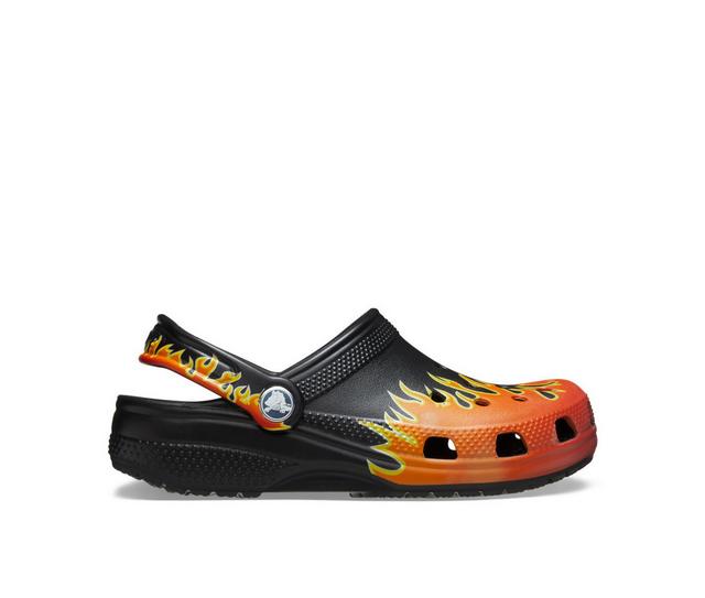 Crocs Infant Classic Flames Clog in Black/Multi color