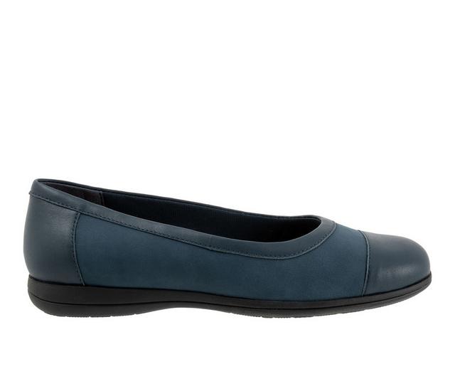 Women's Trotters Delmara Flats in Navy Nubuck color