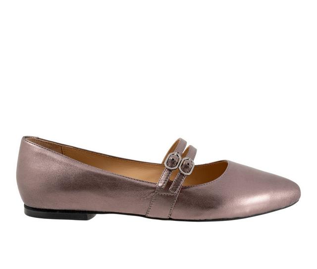 Women's Trotters Emerald Mary Jane Flats in Rose Pewter color