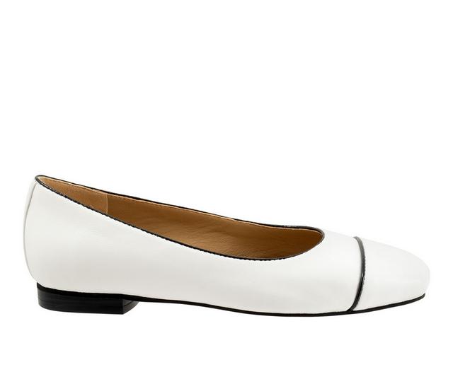 Women's Trotters Harbor Flats in White color