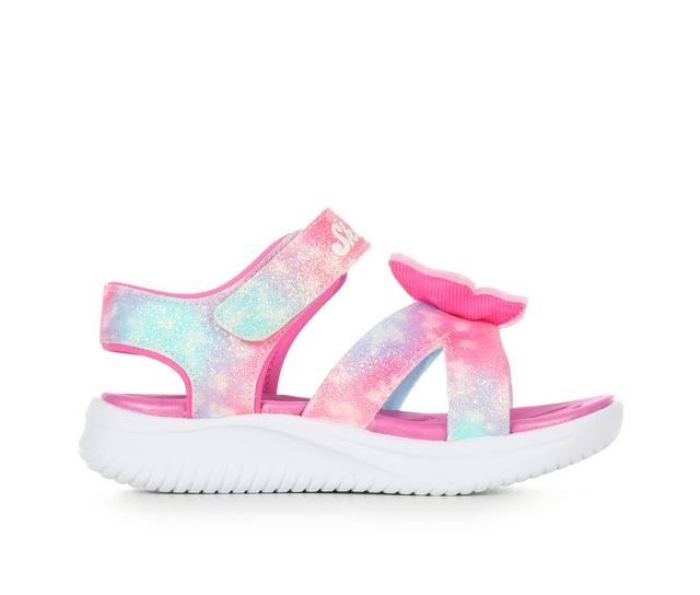 Girls' Skechers Little Kid & Big Kid Jumpsters Butterfly Light-Up Sandals in Pink Sparkle color