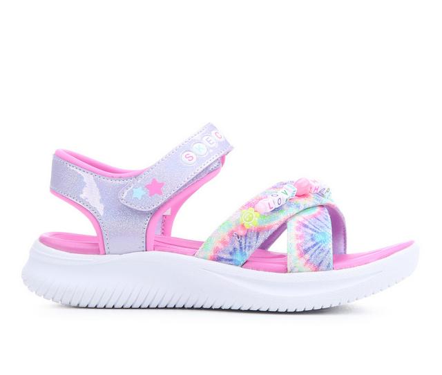 Girls' Skechers Little Kid & Big Kid Jumpsters Tie Dye BFFs Sandals in Lavender/Multi color