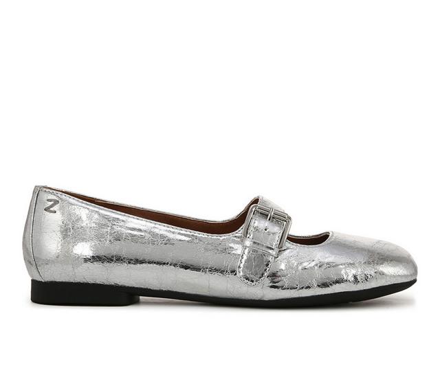 Women's Zodiac Indira Mary Jane Flats in Silver color