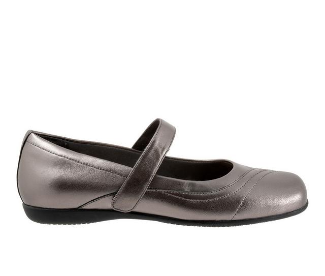 Women's Trotters Sherese Mary Jane Flats in Pewter color