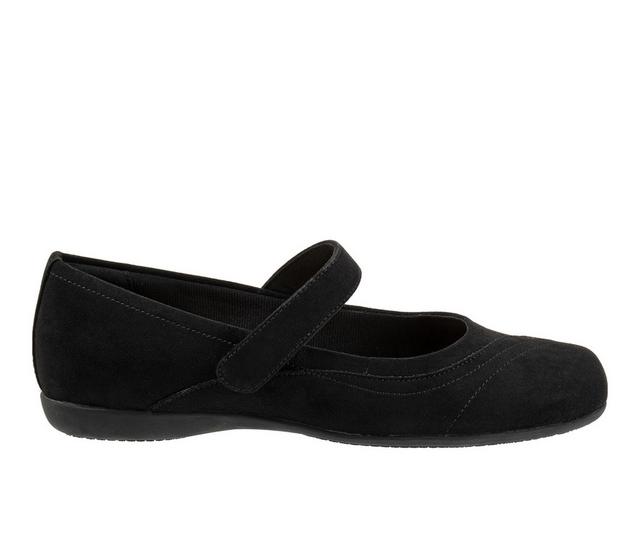 Women's Trotters Sherese Mary Jane Flats in Black Suede color
