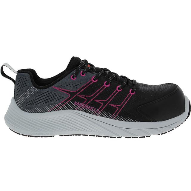 Merrell Work MU Moab Flight Work Shoes in Black Purple color