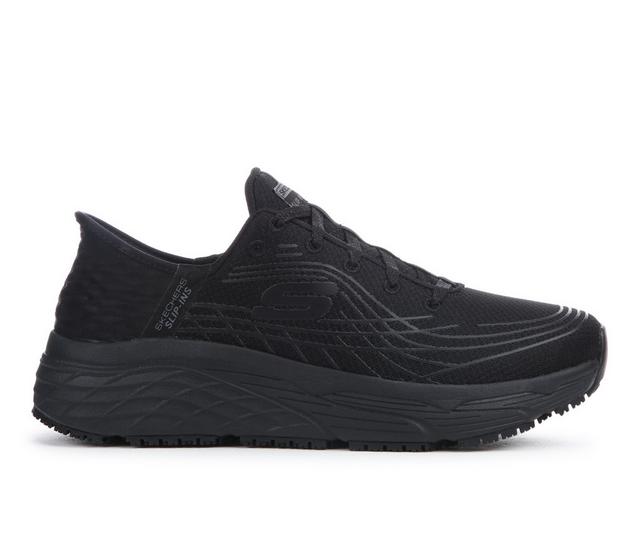 Women's Skechers SZ Slip-INs Max Cush Slip Resistant Shoes in Black color