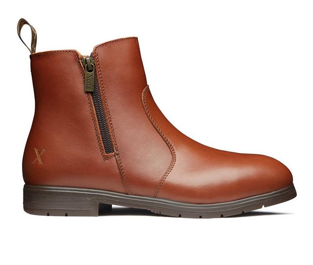 Women's Xena Omega Work Bootie Work Shoes in Bourbon Brown color