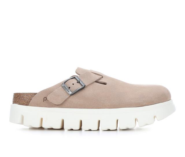 Women's Birkenstock Boston Chunky Clogs in Khaki color