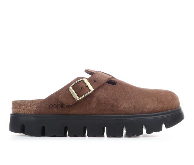 Women's Birkenstock Boston Chunky Clogs in Dark Tea color