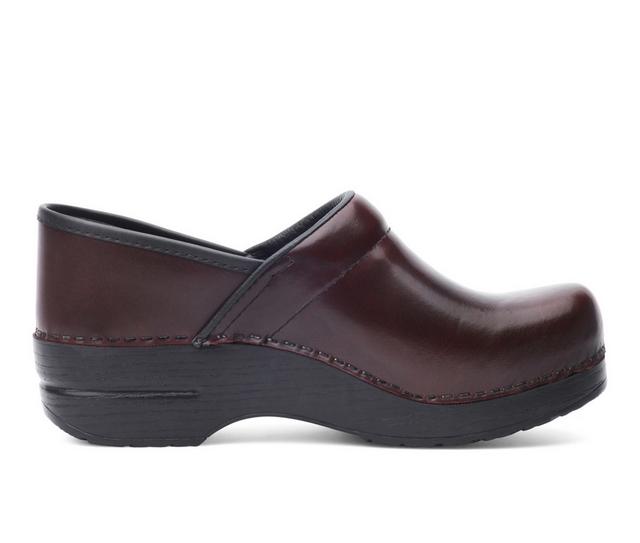Women's Dansko Professional Cabrio Clogs in Brown Cordovan color