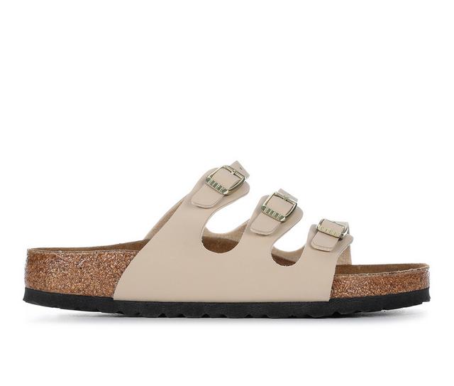 Women's Birkenstock Florida Birko Flo Footbed Sandals in Sandcastle color