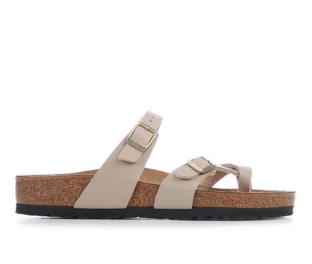 Women's Birkenstock Mayari Floral Footbed Sandals in Sandcastle Birk color